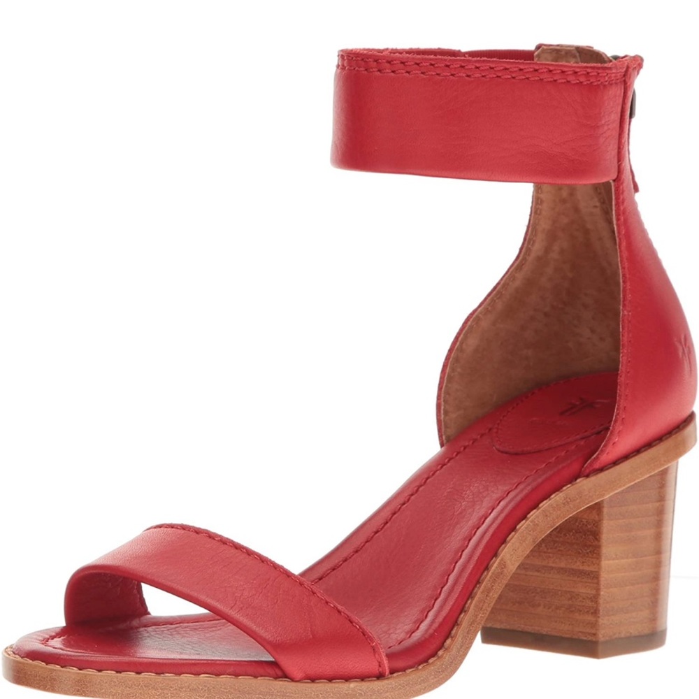 Frye Brielle Poppy Red Leather Back Zip